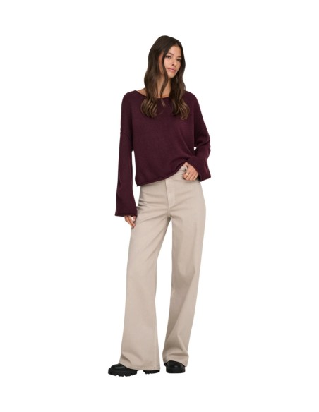 Jacqueline De Yong Pantalon femme beige stretch