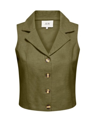 Jacqueline De Yong Gilet femme vert boutonné