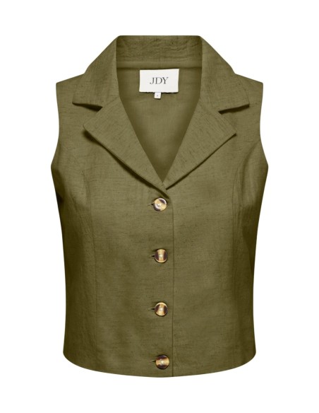 Jacqueline De Yong Gilet femme vert boutonné