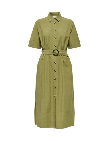 Jacqueline De Yong Robe femme verte avec ceinture