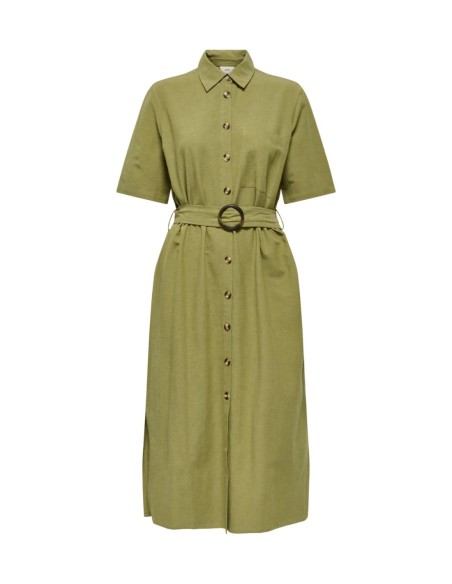 Jacqueline De Yong Robe femme verte avec ceinture