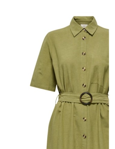 Jacqueline De Yong Robe femme verte avec ceinture