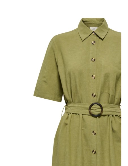 Jacqueline De Yong Robe femme verte avec ceinture