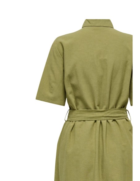 Jacqueline De Yong Robe femme verte avec ceinture