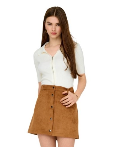 Jacqueline De Yong Cardigan femme beige zippé