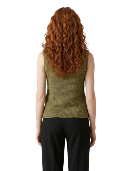 Jacqueline De Yong Gilet femme vert boutonné