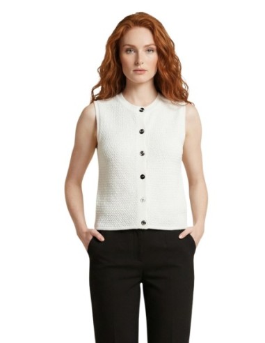 Jacqueline De Yong Gilet femme blanc boutonné