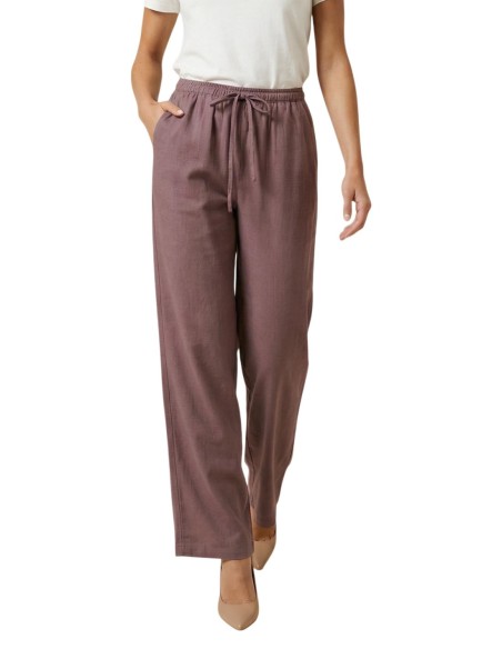 Jacqueline De Yong Pantalon femme violet à lacets