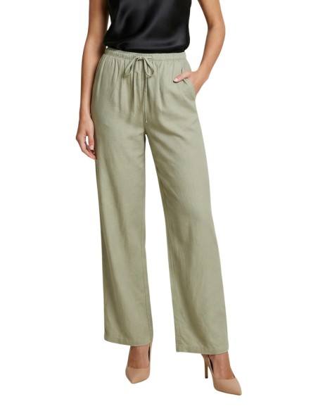 Jacqueline De Yong Pantalon femme vert à lacets