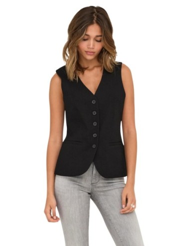 Jacqueline De Yong Gilet femme noir col V