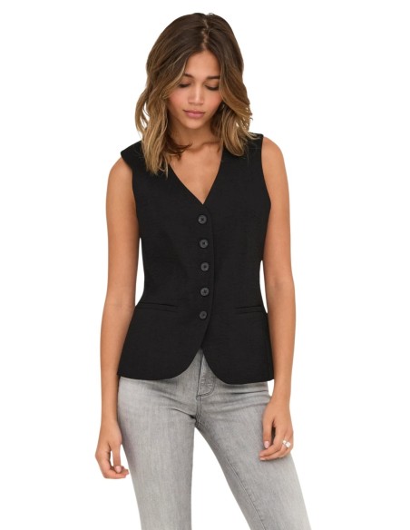 Jacqueline De Yong Gilet femme noir col V