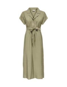 Jacqueline De Yong Robe femme verte avec ceinture
