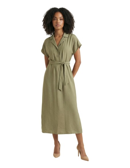 Jacqueline De Yong Robe femme verte avec ceinture