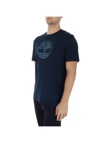 Timberland T-shirt homme bleu imprimé – Coton