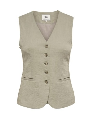 Jacqueline De Yong Gilet femme beige col V