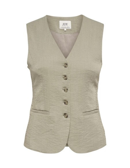 Jacqueline De Yong Gilet femme beige col V
