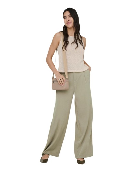 Jacqueline De Yong Pantalon femme beige stretch