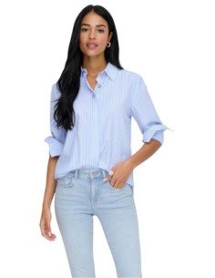 Jacqueline De Yong Chemise femme bleu azur manches longues