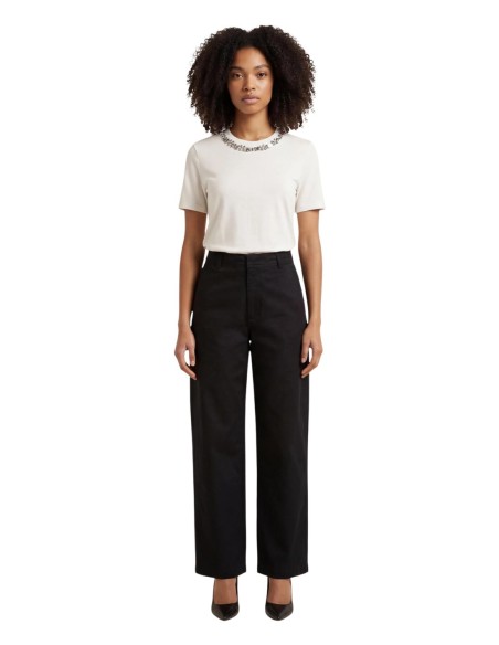 Jacqueline De Yong Pantalon femme noir taille haute