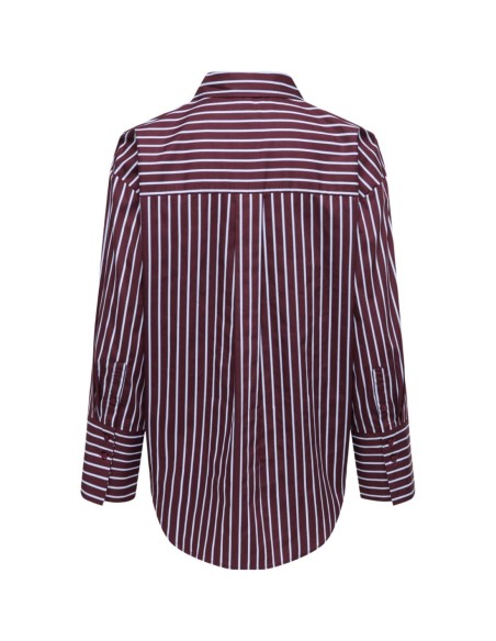 Jacqueline De Yong Chemise femme bordeaux rayée