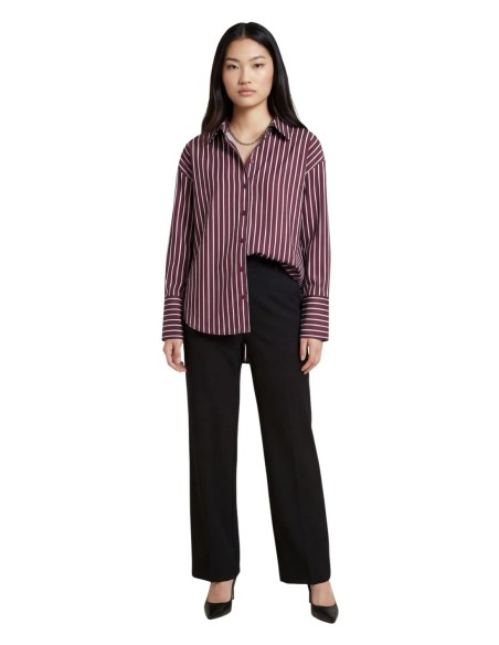 Jacqueline De Yong Chemise femme bordeaux rayée