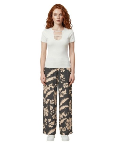 Jacqueline De Yong Pantalon femme noir fleuri