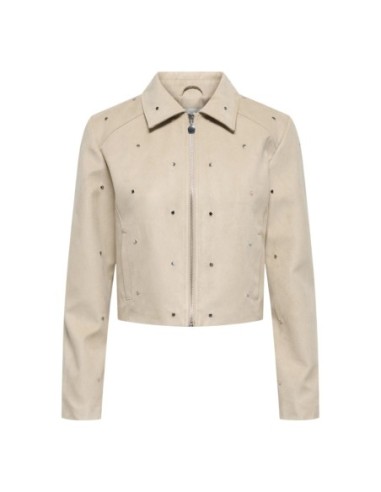 Jacqueline De Yong Veste femme beige zippée