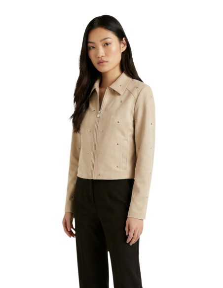 Jacqueline De Yong Veste femme beige zippée