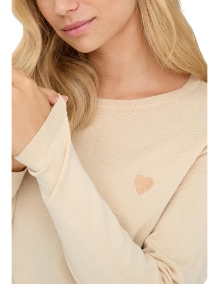 Jacqueline De Yong Pull femme beige