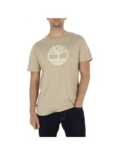 Timberland T-shirt homme beige imprimé – Coton