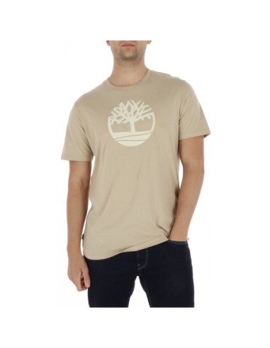 Timberland T-shirt homme beige imprimé – Coton
