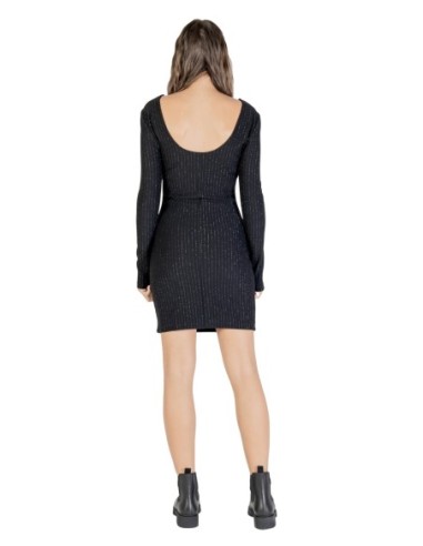 Jacqueline De Yong Robe femme noire rayée