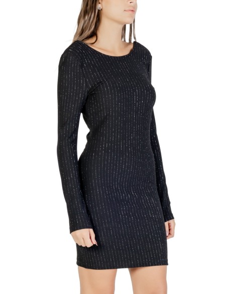 Jacqueline De Yong Robe femme noire rayée