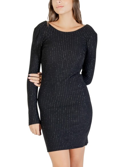 Jacqueline De Yong Robe femme noire rayée