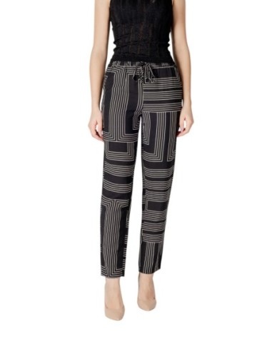 Jacqueline De Yong Pantalon femme noir imprimé