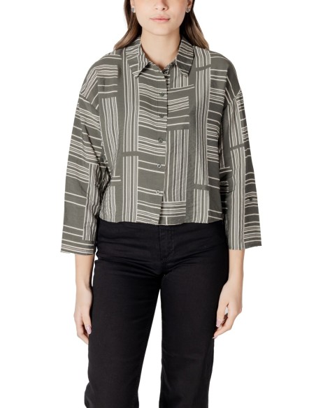 Jacqueline De Yong Blouse femme verte imprimée