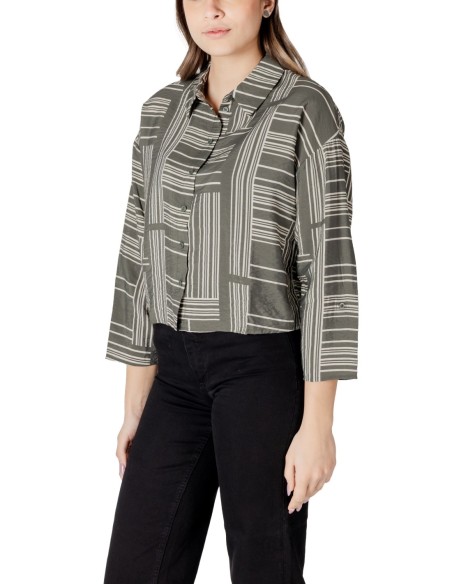 Jacqueline De Yong Blouse femme verte imprimée