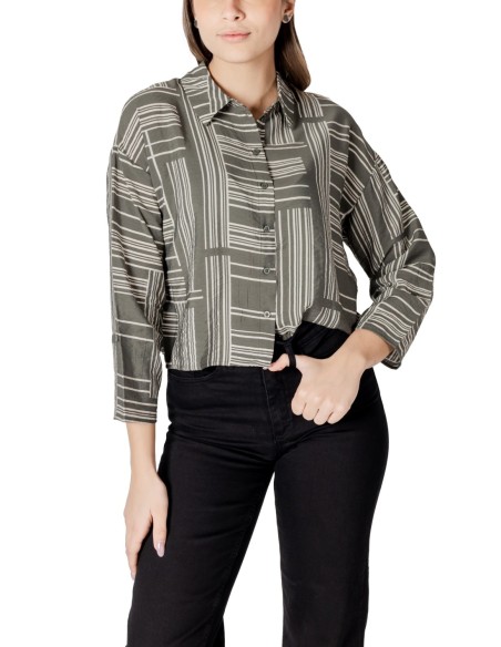 Jacqueline De Yong Blouse femme verte imprimée
