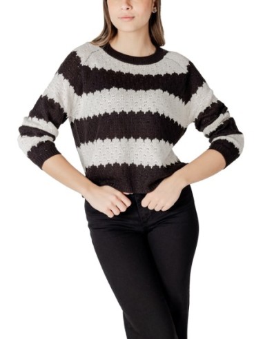 Jacqueline De Yong Pull femme noir rayé