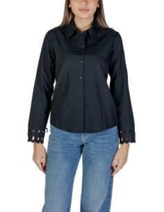 Jacqueline De Yong Chemise femme noire col montant