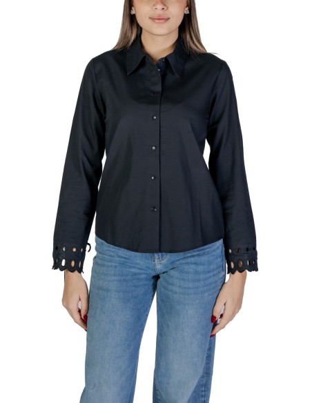 Jacqueline De Yong Chemise femme noire col montant