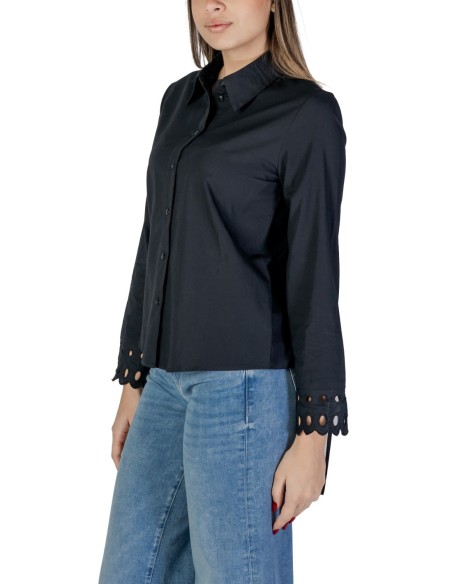Jacqueline De Yong Chemise femme noire col montant