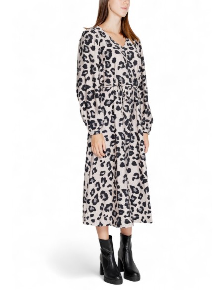 Jacqueline De Yong Robe femme grise léopard