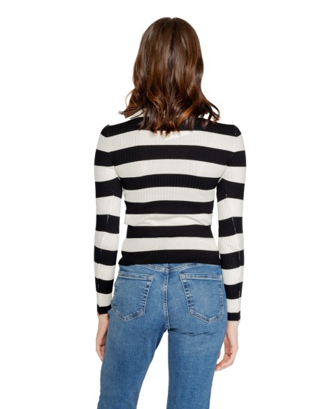 Jacqueline De Yong Pull femme noir rayé viscose