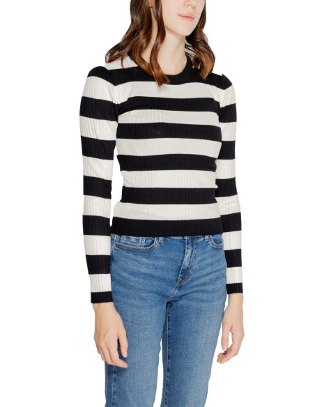 Jacqueline De Yong Pull femme noir rayé viscose