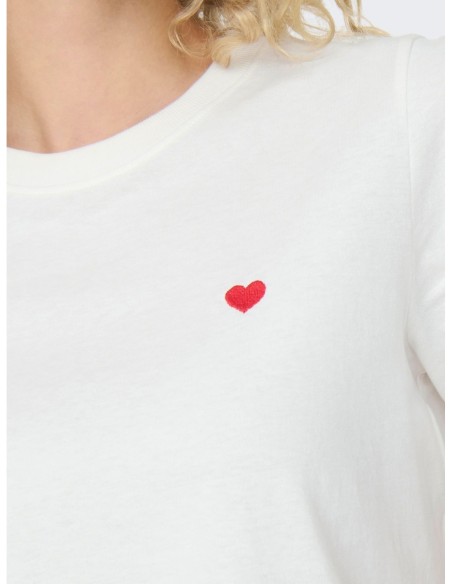 Jacqueline De Yong T-shirt femme blanc coton