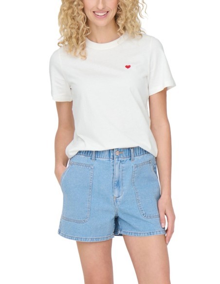 Jacqueline De Yong T-shirt femme blanc coton