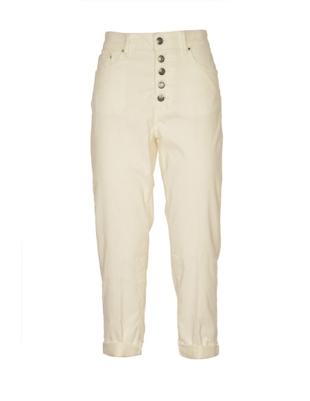 Dondup Pantalon femme blanc coton lyocell
