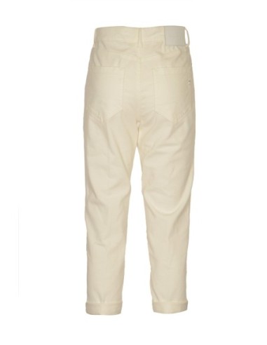 Dondup Pantalon femme blanc coton lyocell