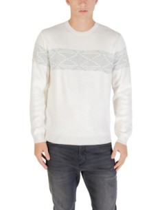 Antony Morato Pull homme blanc imprimé
